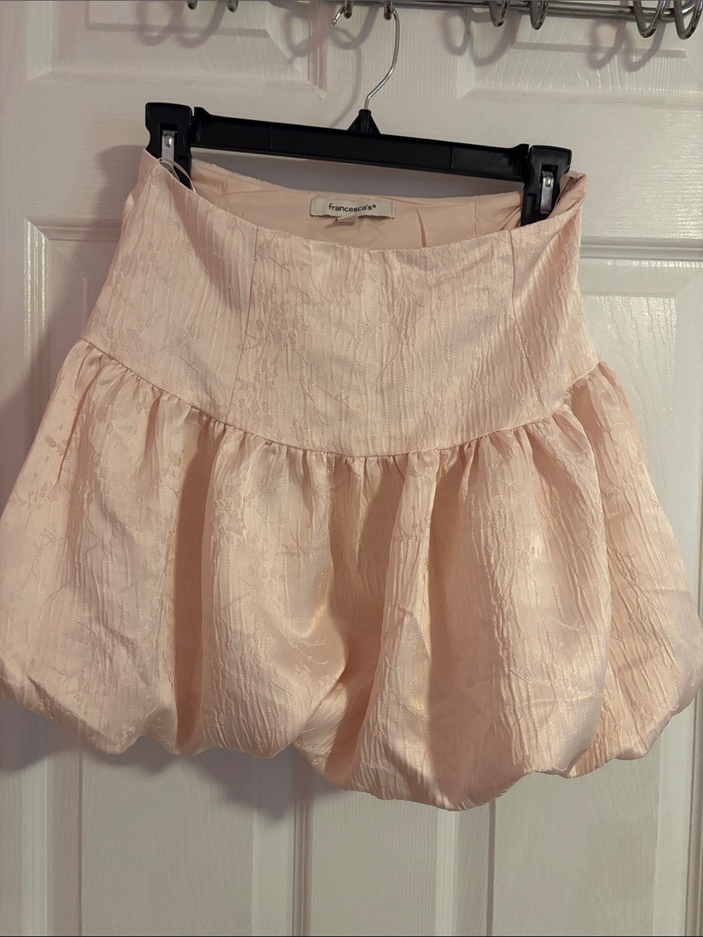 Francesca's Collections Blush Pink Bubble Mini Skirt